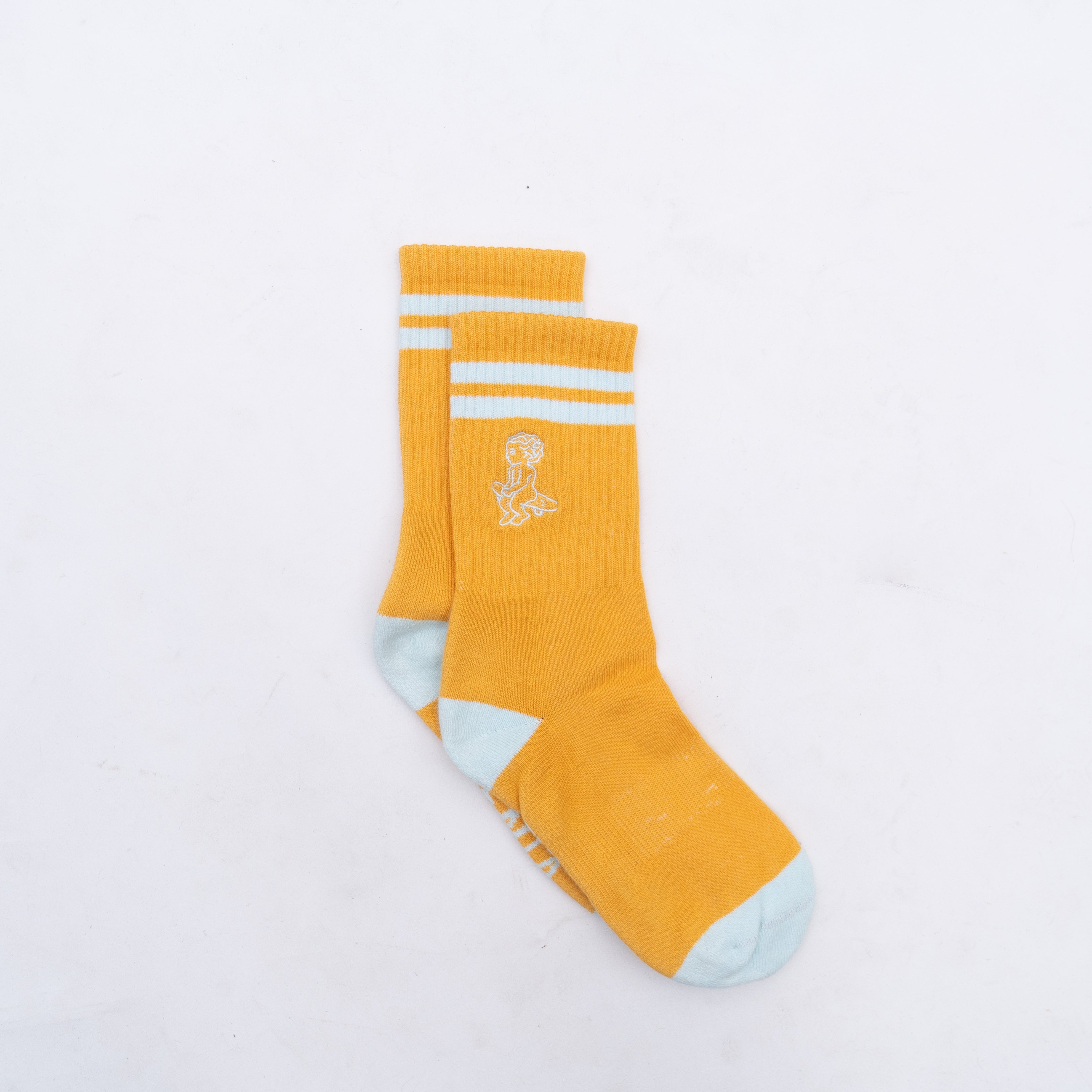 Baby Socks Mustard/White