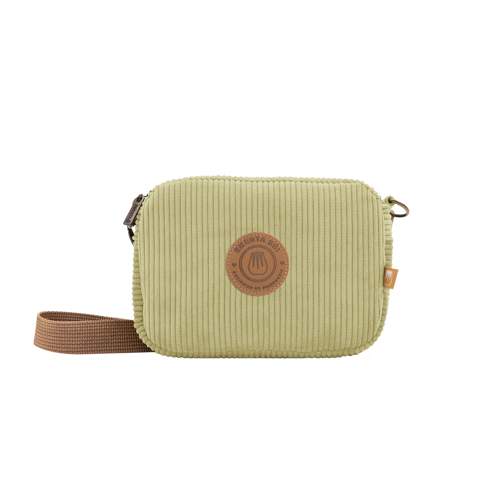Fluffy Patch Corduroy Bag Lime