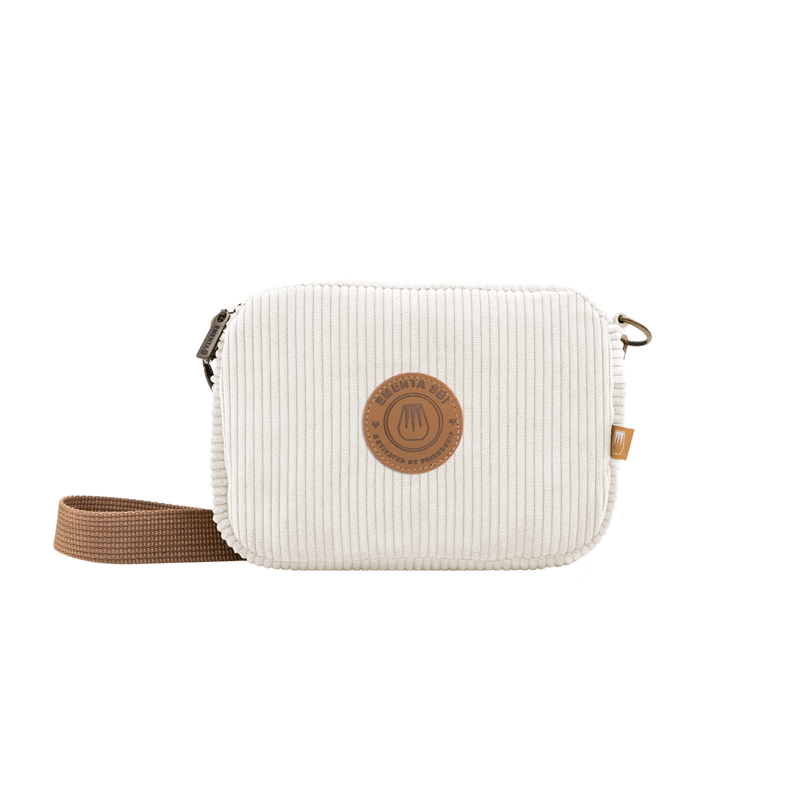 Fluffy Patch Corduroy Bag Off White