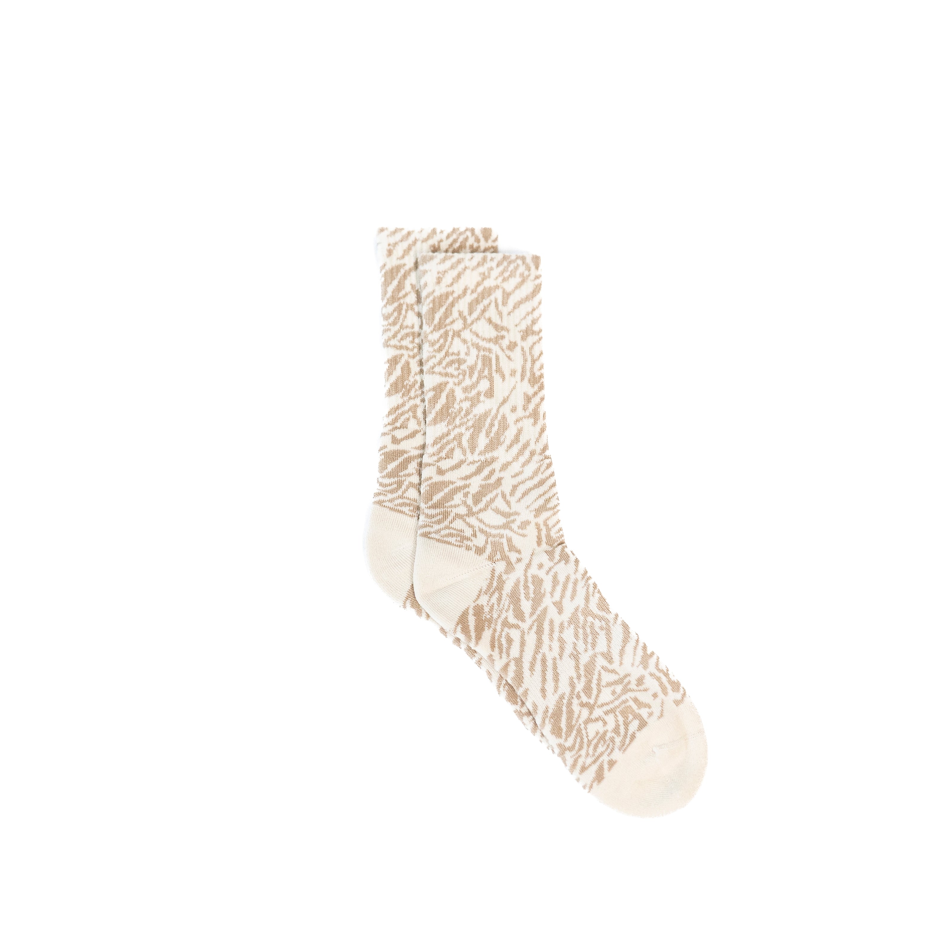 Animal Print Socks Off White/Camel