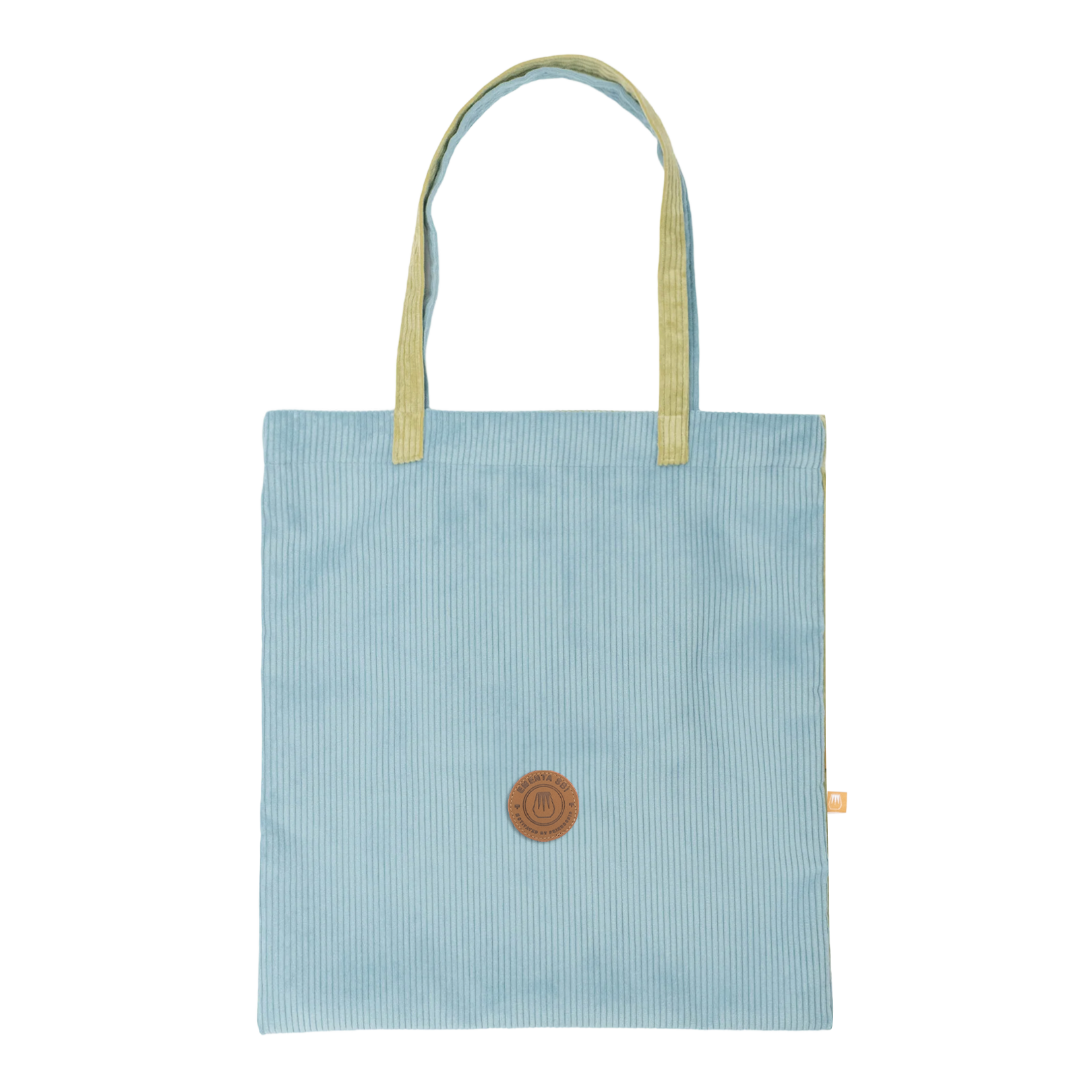 Candy Patch Corduroy Tote Bag Lime/Sky Blue