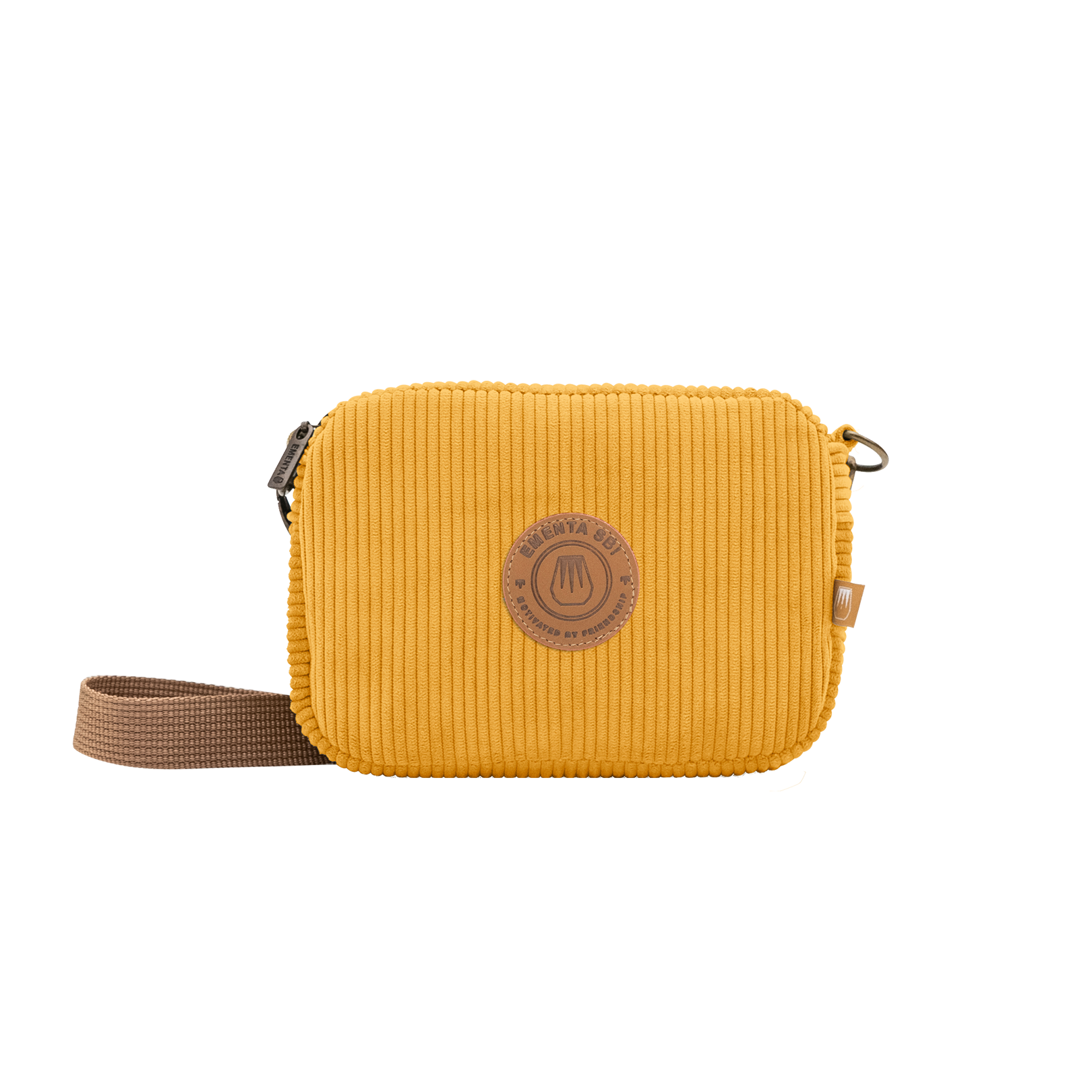 Fluffy Patch Corduroy Bag Yellow