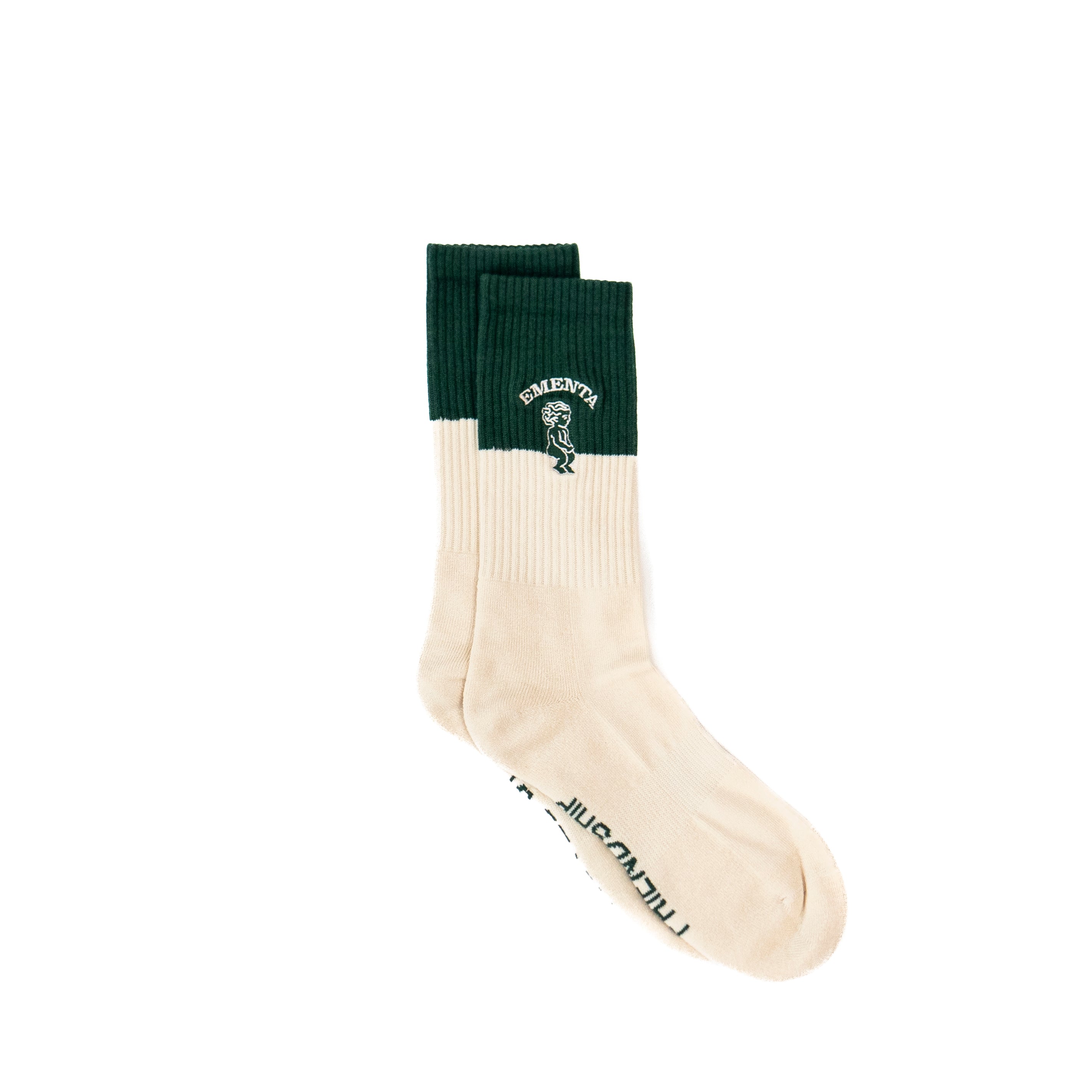 2 Tone Baby Socks Green/Off White