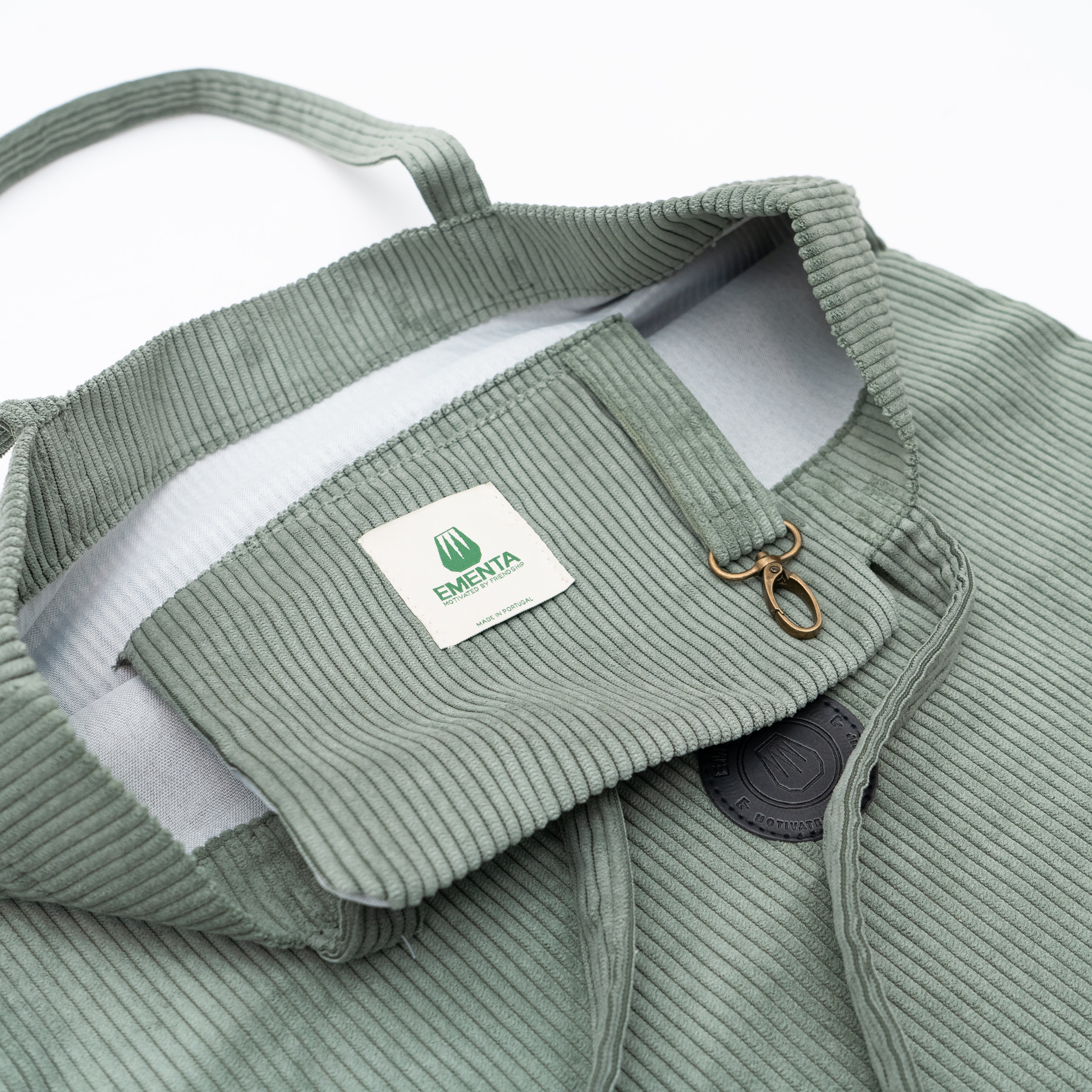 Patch Corduroy Tote Bag Green