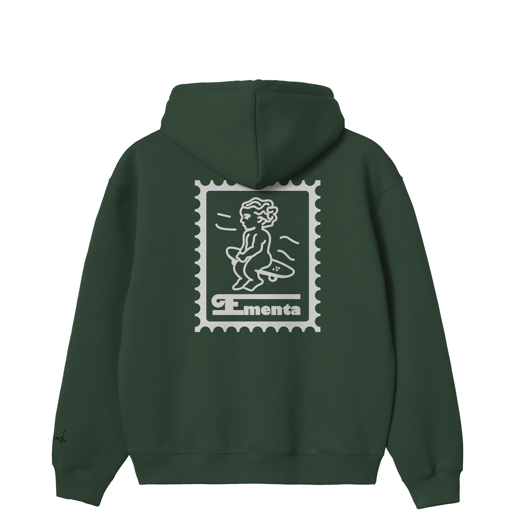 Baby Stamp Embossed Hoodie Green/Off White