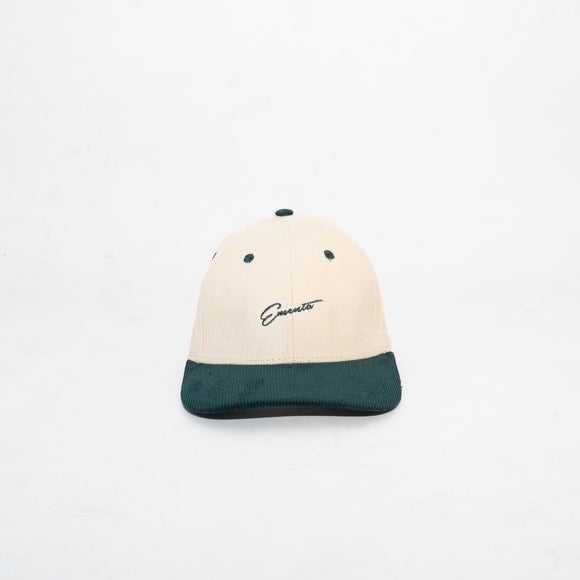 COCKTAIL BASEBALL CORD CAP Off White/Green