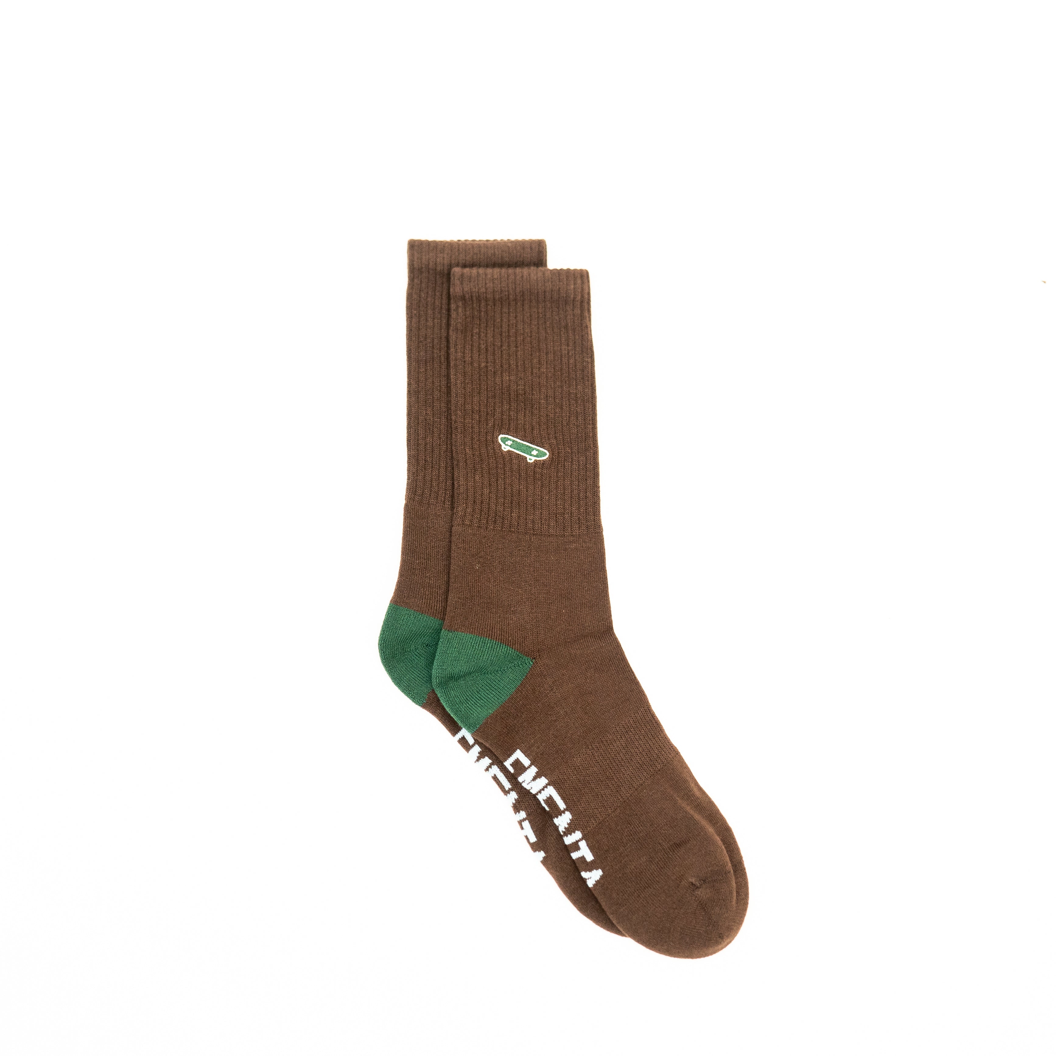 Not Alone Patch Socks Brown