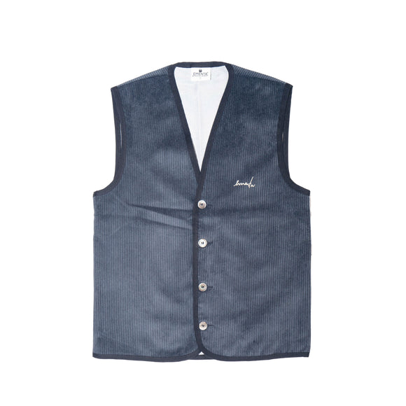 MANDRIOLA SIGNATURE CORDUROY VEST Black
