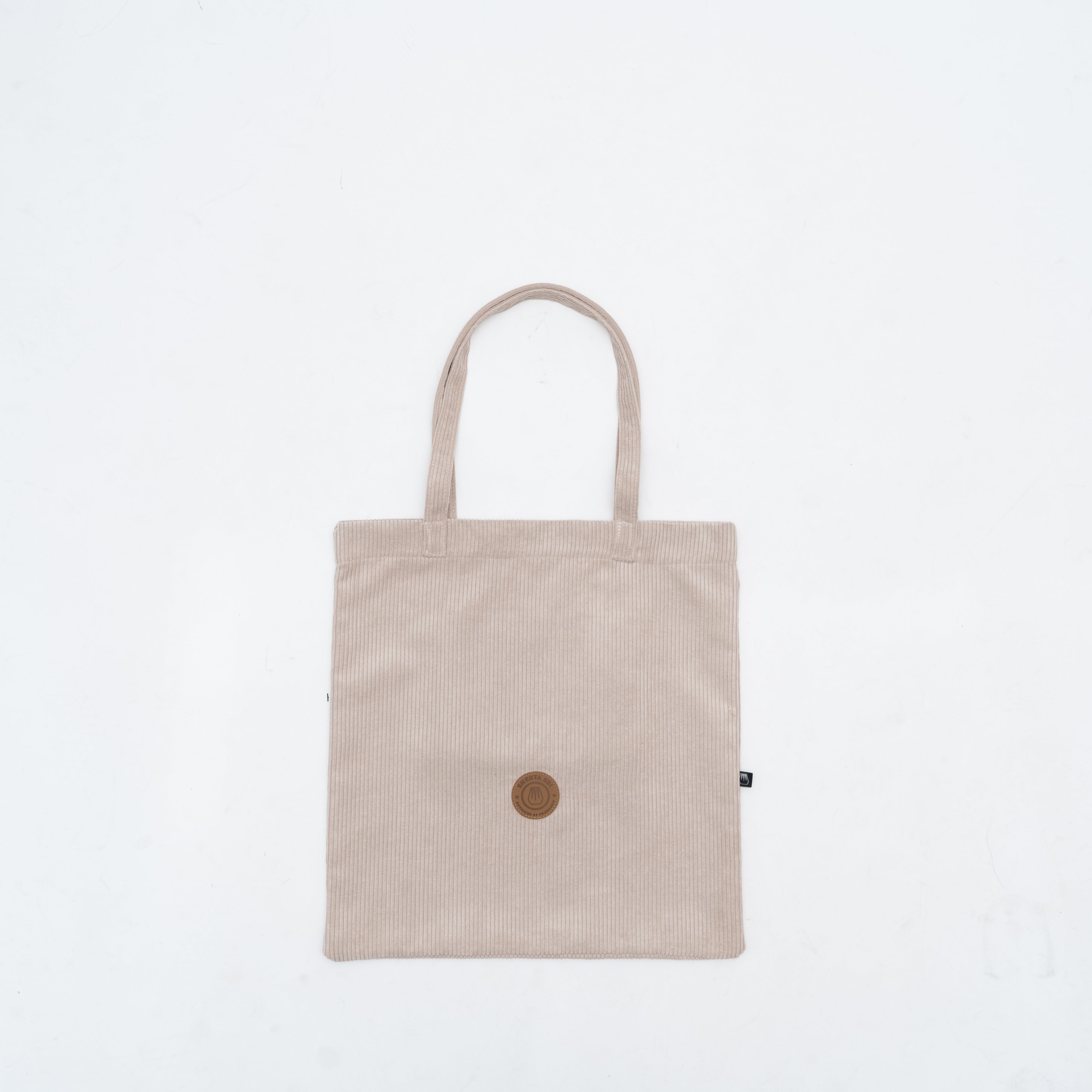 Patch Corduroy Tote Bag Off White