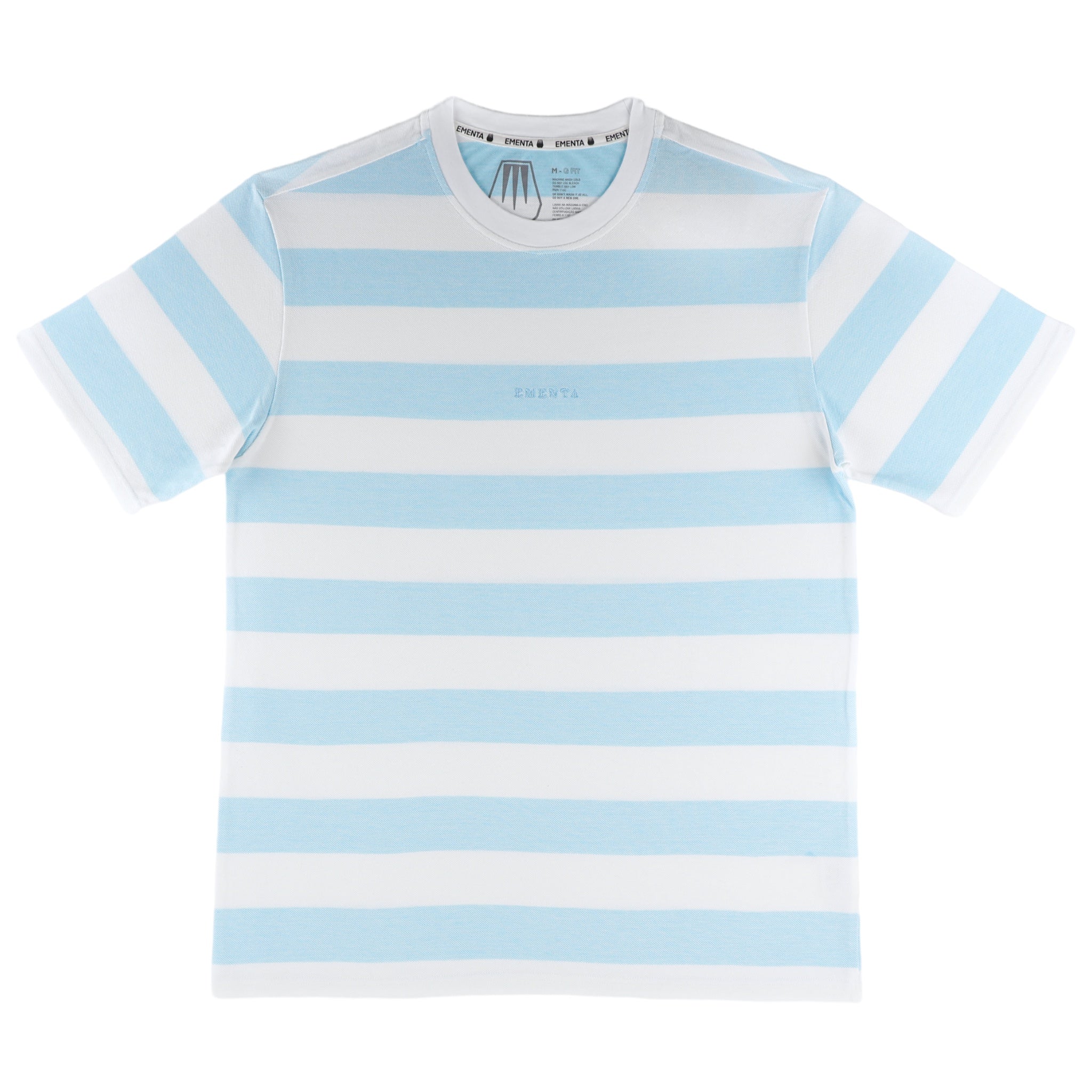 Rugby Stripe G-Fit T-Shirt Sky Blue/White