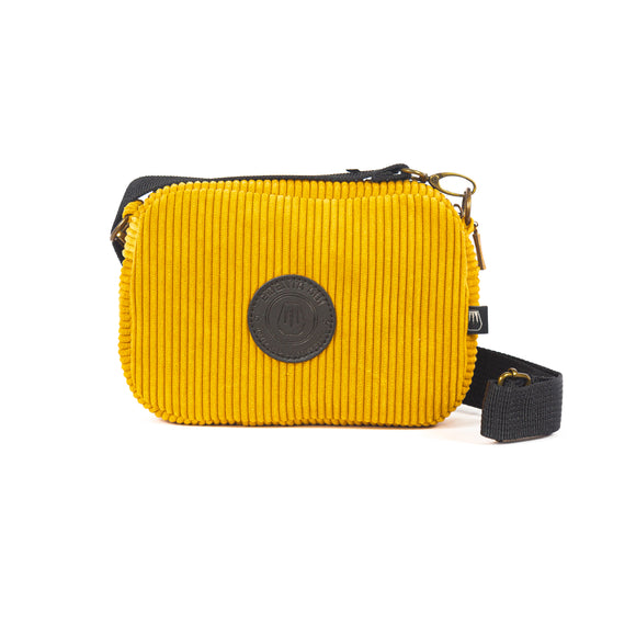 FLUFFY PATCH CORDUROY BAG Yellow