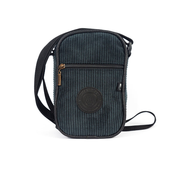 SQUARE PATCH CORDUROY BAG Black