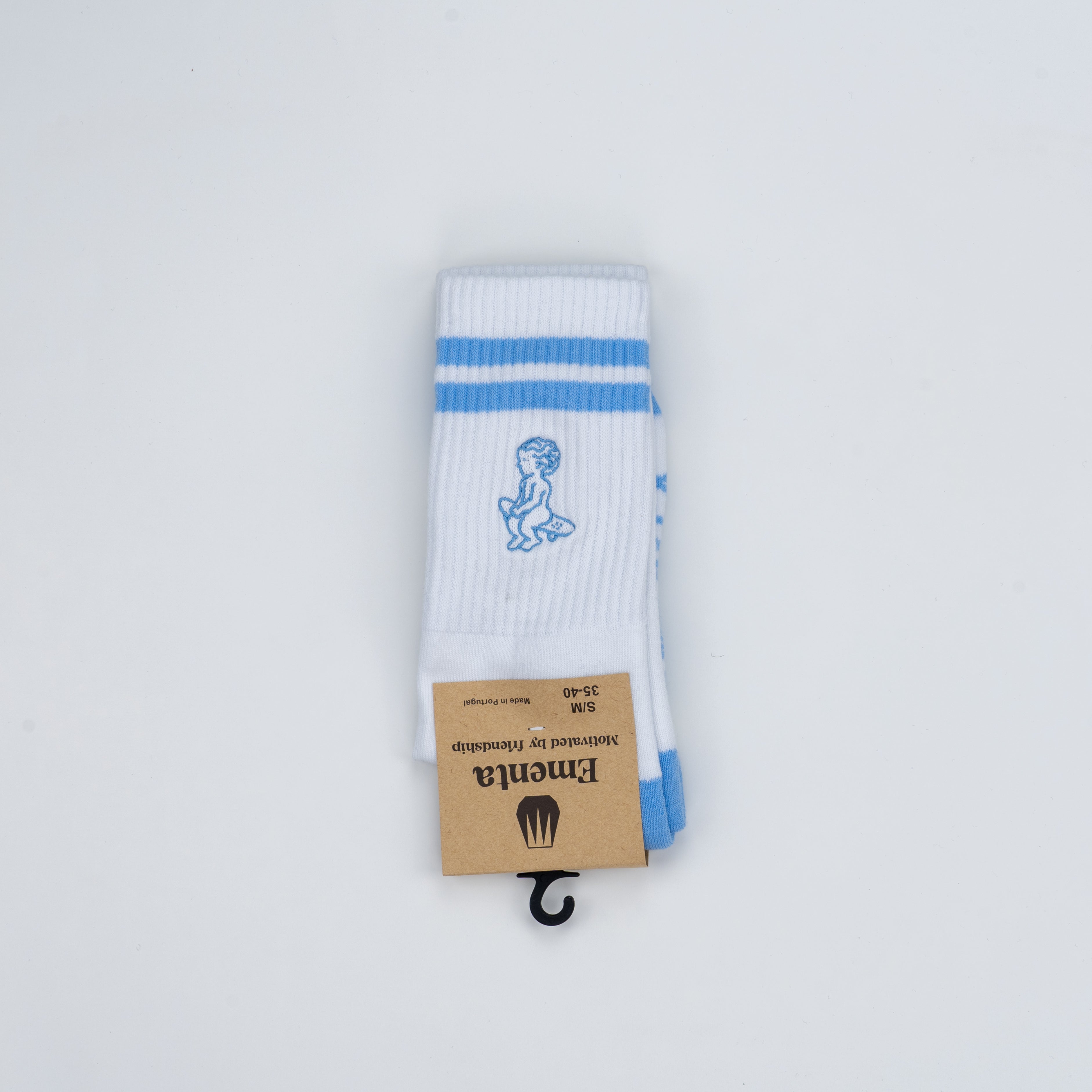 Baby Socks White/Sky Blue